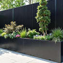 KOL Galvanized Steel Planter Box, with Insert Tray Drainage Holes, Rectangular Black Powder Coated Metal Planter, Outdoor Use, Heavy Duty Modern Flower Pot (Black, 36" H x 11" W x 32" L) by CozyNest Decor