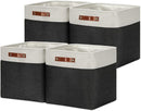 DULLEMELO Storage Baskets, 13 Inch Cube Storage Bins for Shelves Closet Nursery Toy Storage, Foldable Linen Closet Organizers Storage Baskets for Toy Closet Storage?4 Pack - 13" White&Black) by TinyTreasures Baby Boutique