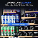 30" Stainless Steel Wine & Beverage Refrigerator - Dual Zone, Built-in/Freestanding with Upgraded Cooling - 30 Bottles & 110 Cans Capacity by CozyNest Decor