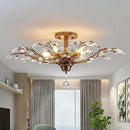 Ganeed Vintage Crystal Chandelier, Modern Bronze Branches Ceiling Light Fixture with 5-Light Heads for Farmhouse Living Room Dinning Room Kitchen Over Table Hallway by CozyNest Decor