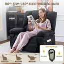 Oversized Power Recliner Chair 350lb with Hidable Cup Holders, Extra Wide Large Big Electric Recliner Chair with Lumbar Support Pillow Nursery Chair Living Room (Power, Black) by CozyNest Decor
