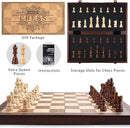 AMEROUS 15'' Magnetic Wooden Chess Set for Adults Kids - with Folding Board, Gift Package, Pieces Storage Slots, Handmade Pieces,Chess Board Game Set for Tournament Professional Beginner by TinyTreasures Baby Boutique