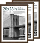 20x28 Picture Frame Set of 3 - Brown Woodgrain, Wood Poster Frame, Gallery Frame - Wall Hanging by CozyNest Decor