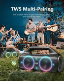 Speakers, 80w (Peak) Portable Wireless Speaker with Lights, Stereo Loud Sound, IP67 Waterproof, Deep Bass Outdoor Speakers Bluetooth 5.0 Dual Pairing for Home Party Beach Camping, Gifts by TinyTreasures Baby Boutique
