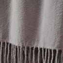 CUDDLE DREAMS Silk Throw Blanket with Hand-Knotted Fringe, Natural, Soft & Breathable (Gray) by CozyNest Decor