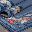 Beverly Rug Outdoor Rug 8x10 Modern Bordered Area Rugs for Indoor and Outdoor Patio Easy to Clean Non Shedding Living Room Porch Garden Washable Outside Carpet (8 x 10 Blue) by CozyNest Decor
