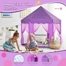 Purple Princess Castle Tent for Girls with Fairy Star Lights Play Tents for Kids Hexagon Playhouse Fairy Toys for Children or Toddlers Indoor or Outdoor Games by TinyTreasures Baby Boutique