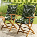 LVTXIII Outdoor Seat/Back Chair Cushion Patio Tufted High Back Cushion, Seasonal Replacement Rocking Chair Cushion with Ties (22” W x 20D”, Set of 2, Palm Green) by GreenHaven Gardens