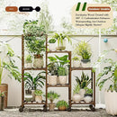 Bamworld Plant Stand with Wheels for Indoor Plants Wood Outdoor Tiered Shelf 3 Tire 7 Potted Ladder Plant Holder Table Pot Stand for Window Garden Balcony Patio Living Room (natureDL) by GreenHaven Gardens