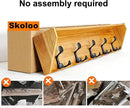 SKOLOO Wall Shelf with Hooks, 35-Inch Brown Coat Rack Wall Mount with Shelf Organizer - Lightweight & Sturdy, 5 Tri Hooks - Perfect for Entryway, Hallway, Living Room, Bedroom, Mudroom by CozyNest Decor