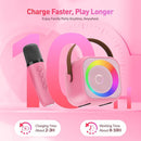 Mini Karaoke Machine with 2 Wireless Microphones for Kids Adults,Portable Bluetooth Karaoke Speaker with Party Lights,Christmas Birthday Gifts for Girls Ages 4, 5, 6,7, 8, 9, 10,12+ Family Home Party by TinyTreasures Baby Boutique