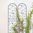 Metal Garden Trellis Rustproof Trellis for Climbing Plants Outdoor Flower Support Bird Deco (Black-2 Pack, 71"x19.7") by GreenHaven Gardens