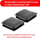 Grill Brush Bristle Free,Unique Steel Fibers Pad [Safe & Efficient] Perfect for Cast Iron/Stainless-Steel Grates - with 1 Replaceable Cleaning Head - Safe Grill Cleaner for Outdoor Grill by GreenHaven Gardens