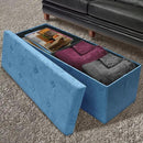 Sorbus Storage Ottoman Bench – Collapsible/Folding Bench Chest with Cover – Perfect Toy and Shoe Chest, Hope Chest, Pouffe Ottoman, Seat, Foot Rest, – Contemporary Faux Suede (Teal) by CozyNest Decor