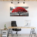 AJAZIKO Red Wall Art - Modern Framed Wall Art for Living Room - Red Tree Black and White Landscape Canvas Prints Posters & Prints for Home Office Bedroom Decorations - Large Wall Pictures 20×40IN by CozyNest Decor