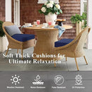 Outdoor Chair Cushions Set of 2, Waterproof Foam Patio Seat Cushions with Ties for Garden Sofa & Dining Furniture, 3-Year Color Fastness, 18x18x3 Inch, Blue by GreenHaven Gardens