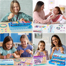 Friendship Bracelet Making Kit with Storage Box,DIY String Bracelet Arts and Craft for Girls Aged 8-12,Kids' Travel Activity Toy Set,Birthday Gifts for Ages 6 7 8 9 10 11 12 Year Old (Light Blue) by TinyTreasures Baby Boutique