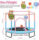 Pink Indoor Trampoline for Kids 2-5, 5ft Mini Indoor & Outdoor Small Toddler Trampoline with Net and Basketball Hoop by TinyTreasures Baby Boutique