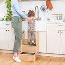 ECR4Kids Reach-Up Step Stool with Handles, Kids Furniture, Natural by TinyTreasures Baby Boutique