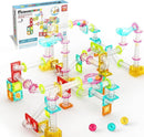 PicassoTiles 100pc Magnetic Marble Run Travel Size Tile Blocks Construction Kids Toy Set On The Go Mini Magnet Tiles Marbles Playset for Race Track Building Block STEM Learning Kit Boy Girl 3+ PTMG100 by TinyTreasures Baby Boutique