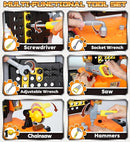 Lehoo Castle Kids Tool Bench with Electric Drill and Construction Vehicles, 2-in-1 Workbench and Toolbox for Toddlers, STEM Learning Toys for Age 3-5, Birthday Gift for Boys & Girls by TinyTreasures Baby Boutique
