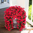 Faux Bougainvillea Artificial Flowers Plants for Outdoor Outside Decoration, 2 PCS Red Fake Flowers UV Resistant Look Real Silk Long Trailing Vines for Front Door Porch Planter Urn Patio Garden Yard by CozyNest Decor
