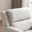 Kidol & Shellder Beige Oversized Accent Chair for Living Room Mid Century Modern Reading Chair with Back Wide Upholstered Comfy Single Sofa Chair for Bedroom Lounge Side Corner Boucle Fabric Armchair by CozyNest Decor