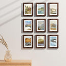 Vittanly 5x7 Picture Frames Set of 9, Shatter Resistant Plexiglass, Display 4x6 Pictures with Mat or 5x7 without Mat, Photo Frames for Wall or Tabletop, Engineered Wood, Walnut by CozyNest Decor