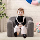 ALIMORDEN Kids Ultra-Soft Snuggle Foam Filled Chair, Toddler Cuddly Sherpa Reading Couch for Boys and Girls, Grey by CozyNest Decor