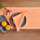 Solino Home Linen Coral Table Runner 144 Inches Long - 100% Pure Linen Extra Long Table Runner 14 x 144 Inch - Classic Hemstitch by CozyNest Decor