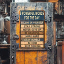 Motivational Metal Tin Sign - 8 Powerful Words for The Day Posters - Inspirational Wall Art Positive Quotes for Home Gym Office Classroom Decor Durable Rustic Wall Decor for Teens Adults 8x12 Inch by CozyNest Decor