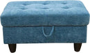 Ottoman Rectangular Storage Ottoman Bench, Flannel Footrest Stool Footstool with Lid for Living Room, Bedroom, Entryway, Blue, 34"x22.8"x17.5" by CozyNest Decor