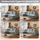 HYJT-H&K Modular Sectional Sofa Cloud Couch, 107" Comfy L Shaped Sectional Couches for Living Room, Deep Seat Memory Foam Plush Fluffy Corduroy Boneless Couch Sectionals Left Facing Sofa Chaise Grey by CozyNest Decor