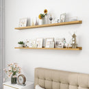 Picture Ledge Shelf, Wood Long Floating Shelves for Wall, Set of 2, 56 inch Picture Ledge Shelves, Photo Ledge Nursery Book Shelves Wall Mounted for Living Room Kids' Room Bedroom, Color Oak by TinyTreasures Baby Boutique