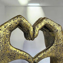 Top Brass Large Rustic Heart Hands Sculpture, 9 3/4” Resin Love Statue – Romantic Decor Accent for Shelf or Mantel – Perfect for Wedding, Valentine's Day or Anniversary (Weathered Bronze) by CozyNest Decor