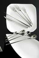 FORTESSA Dragonfly 18/10 Stainless Steel Flatware, 20 Piece Place Setting With Table Knives, Forks and Spoons (Service For 4), Dishwasher Safe, Polished by CozyNest Decor