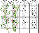 LZRS 4 Pack Rustic Iron Arch Decoration Garden Trellis with Black Metal Coating – Perfect for Supporting Climbing Plants Outdoor, Roses, Vines, Flowers, and Vegetables. by GreenHaven Gardens