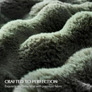 EVERGRACE Ultra Soft Luxury Fluffy Ridgeline Faux Rabbit Fur Throw Blanket, Thick Warm Bubble Throw for Bed, Cozy Plush Reversible Blankets for Couch, Chair, Sofa, Green, 60x80 Inches, 870 GSM by CozyNest Decor