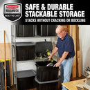 Rubbermaid Roughneck Tote 18 Gal, 6 Pack, Made in USA, Black & Gray, Rugged Plastic Stackable Storage Bins with Lids and Handles by CozyNest Decor
