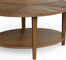 Solid Wood Oval Coffee Table for Living Room, 2 Tier Oval Rustic Coffee Table with Storage Shelf, Double Layer Center Table for Living Room, Easy Assembly by CozyNest Decor