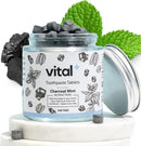 Vital Toothpaste Tabs with Nano-Hydroxyapatite | Naturally Whitens + Remineralizes Teeth | Fluoride & Plastic Free | Combats Sensitivity | Travel & Eco Friendly | Charcoal Mint | 248 Tablets (4 Month) by CozyNest Decor