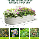 2 Pcs 4.5x2x2ft Oval Raised Garden Bed, Galvanized Raised Beds,Open-Ended Base Metal Raised Planter Beds,Garden Bed Outdoor,Planter Raised Boxes for Vegetables, Flowers,Tool-Free Asse,White by CozyNest Decor