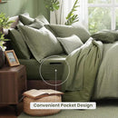 Monbix Full Size Comforter Set, Sage Green Bedding Comforter for Full Size Bed Set Reversible, Bedding Sets Full 7 Pieces, Cationic Dyeing Bed in a Bag with Comforter, Sheets, Pillowcases & Shams by CozyNest Decor
