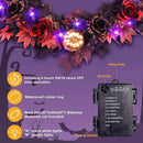 SHareconn 2 Pcs 6FT Halloween Garland with Purple Lights Battery Operated and Timer, Pre-Lit Black Red Maple Leaves Lighted Garland Decorations for Fireplace Mantle Centerpiece Indoor Outdoor Decor by CozyNest Decor
