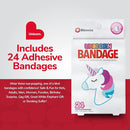BioSwiss Bandages, Unicorn Shaped Self Adhesive Bandage, Latex Free Sterile Wound Care, Fun First Aid Kit Supplies for Kids, 24 Count by TinyTreasures Baby Boutique