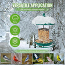 Metal Bird Feeder for Outside Hanging,Wild Bird Feeders for Cardinal, Large Roof and Tray - 6 Port by GreenHaven Gardens
