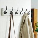 Dseap Wall Mounted Coat Rack: 24" Long, Patented, Heavy-Duty, 6-Double-Hooks Wooden Hanger Rail for Winter Coats, Hat, Jacket, Clothing - White & Black, Pack of 2 by CozyNest Decor