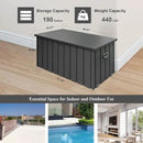 Domi Deck Box 190 Gallon, Waterproof Lockable Steel Outdoor Storage Container for Outside Cushions, Garden Tools and Pools Equipment, Gray by GreenHaven Gardens