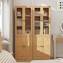 71" Tall Bookcases Set of 2, Bookshelves with Doors, 5-Shelf Bookcase with Storage, Wooden Bookshelf Floor Standing Display Storage Shelves Home Decor Furniture for Living Room,Bedroom,Natural by CozyNest Decor