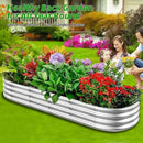 Galvanized Raised Garden Beds, Outdoor Raised Garden Boxes, Oval Large Bottomless Metal Elevated Garden Bed Planter Box for Vegetables, Fruits, Flower (7x2x1(ft))